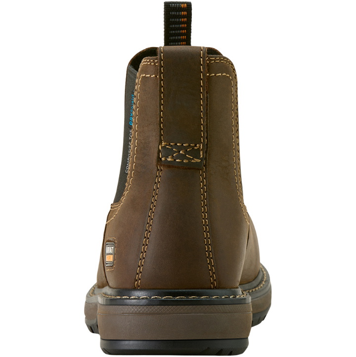 2025 Ariat Womens Riveter Chelsea Waterproof Composite Toe Work Boot 10063812 - Dark Brown